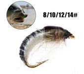 Mosca realista de Ninfa Scud para pesca de trucha, cebo para insectos artificiales, señuelo, gusano Scud 8#