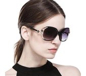 Gafas de sol para mujer, gafas de sol Retro a la moda con montura grande de Camelia, gafas de sol con montura redonda grande, gafas de sol Anti-UV para mujer, gafas de sol para exteriores negro