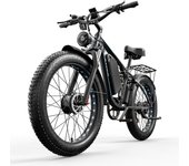 Bicicleta eléctrica E-BYCCO EB7 Pro para adultos, 2000 W, batería de 52 V 23 Ah, 26 pulgadas, para mujer. azul/negro