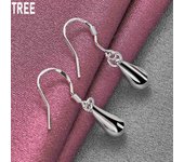 Pendientes de gota de agua en plata de ley 925, joyería de moda para bodas 3.00*0.60cm