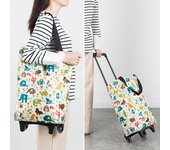 Carrito de la compra con ruedas, plegable, con ruedas, diseño plegable 2 en 1, portátil gris