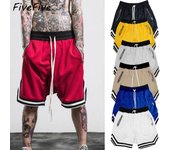 FiveFive Pantalones Cortos Deportivos de Baloncesto para Hombres Pantalones Cortos de Gimnasio de Secado rápido de Malla para Corredores de Fitness de Verano Pantalones Cortos Informales Transpirables Tallas Grandes XXXXXL blanco