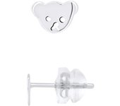 Pendientes - LÉA &; ARTHUR - OURSON - 375 Oro Blanco - Sistema de Cochecito SILICONOR - Niño