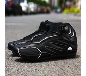 36-48 Zapatos de moto de caña alta para hombre/mujer, botas de moto, botas de bicicleta con velcro y botón giratorio 36 negro