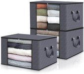 Bolsa de almacenamiento de ropa de gran capacidad, contenedores de almacenamiento de mantas plegables para organizar el armario del dormitorio 60x45x35cm