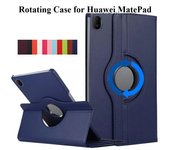 Funda para Huawei MatePad SE 11 Air de 12 pulgadas con soporte giratorio de 360 grados para Huawei MatePad Pro 2019, 2021, 2022 y 2024 MatePad SE 11 2024 azul oscuro