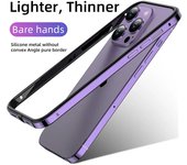 Funda de parachoques de Metal de aluminio para iPhone 15 Pro Max 14 13 12 Pro Max14Pro 15Pro 13Pro 12Pro 15Plus 14Plus accesorios para teléfono Etui iphone 13pro azul cielo