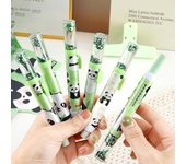 1 borrador de arena fluida con forma de panda de dibujos animados, ideal para empujar y tirar, ideal para la escuela y el aprendizaje de estudiantes. verde