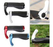 Puños de manillar de bicicleta Guantes de goma cómodos con mango de aluminio con bloqueo Puños de manillar de bicicleta de montaña Scooter MTB Carretera rojo