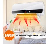 Aire acondicionado montado en la pared con pantalla LED, ventilador calentador eléctrico, temporizador de Control remoto PTC para el hogar, calentador de 3 engranajes resistente al agua