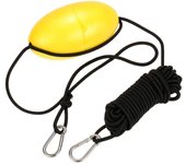 Cuerda de remolque para anclaje de deriva de Kayak, cuerda de 28 pies, Clips de acero inoxidable HM amarillo