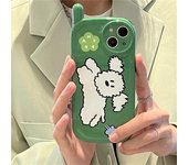 Funda de teléfono con diseño de cachorro de dibujos animados en 3D de Corea para iPhone 13, 12, 11 Pro, Xs Max, X, XR, carcasa trasera suave y protectora con lente redonda For iPhone XR