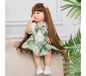 KEIUMI-Muñeca de bebé Reborn de 22 pulgadas para niña, vinilo completo de silicona, bonito bebé Reborn de 55 cm, resistente al agua, regalos para parejas 22 inch marrón