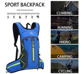 Mochila de hidratación Paquete impermeable Ligero Reflectante Mochila plegable para 2L agua azul oscuro