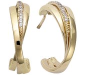 Les Trésors De Lily [N5328] - Pendientes de aro 'Sissi' chapados en oro oro blanco - 24 mm 8 mm oro