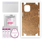 apgo Protective Skin Sticker for the back+sides compatible with Apple iPhone 12 mini, Full Wrap Film, Foil, Vinyl - Pattern Rusty Copper