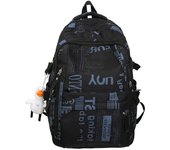 Mochila con estampado de letras para hombre y mujer, mochila de viaje de gran capacidad, mochila escolar para estudiantes caqui