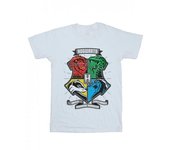 Harry Potter Womens/Ladies Hogwarts Toon Crest Cotton Boyfriend T-Shirt XL blanco