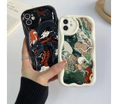 Samsung Galaxy A24 A14 A13 A53 Xiaomi Poco X5 M6 Pro 5G Redmi 13C 12C Huawei Honor 90 Lite Fundas A33 Diseño de dragón exclusivo Patrón crema Funda blanda Xiaomi 11