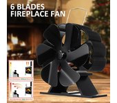 Ventilador de 6 aspas Calor Estufa de leña autoalimentada Quemador superior Chimenea Calentador ecológico silencioso