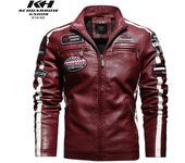 Nueva chaqueta de PU para hombre de talla grande, traje de carreras de motos, chaqueta de cuero moderna para hombre, estilo fino de felpa, abrigo etiquetado y contrastante 4XL