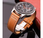 Correa de reloj de cuero genuino Correa de reloj de 18 mm, 20 mm, 22 mm y 24 mm Correa de reloj de liberación rápida Cierre automático de doble presión Accesorios de correa para hombres y mujeres 18mm