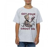 Camiseta de Guardianes de la Galaxia para niños Get Your Groot On Heather 12-13 gris