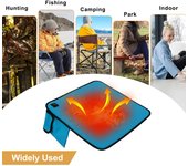 Cojín de asiento con calefacción portátil para coche y oficina, almohadilla de asiento con calefacción USB, almohadilla para asiento de acampada al aire libre gris