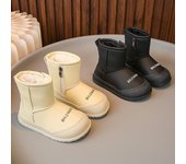 Botas de nieve de algodón de gran tamaño para celebridades de Internet, botas cortas de invierno nuevas para niños y niñas, botas de algodón de versión coreana, botas de invierno antideslizantes 23