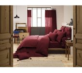 Pack housse de couette  Gaïa   Gaze de Coton  - Gaïa Lie de Vin - Pack 4 Pièces pour lit 160 x 200 cm (1 Housse de couette 240 x 22