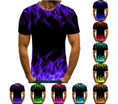 Camiseta para Hombre Manga Corta Estampada Verano Cuello Redondo Top Tendencia Sudadera Informal M verde