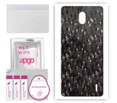 apgo Protective Skin Sticker for the back compatible with Nokia 2.1, Wrap Film, Foil, Vinyl - Pattern Carbon Black Pixel