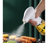 Pulverizador de aceite eléctrico de 240ML con atomización ligera y uniforme, buen sellado, carga tipo C, pulverizador de aceite de chorro gran angular para cocina blanco