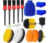 Cepillo de limpieza de coches 16 juegos cepillo de lavado de coches cepillo de ranura cepillo de aire acondicionado cepillo de salida cepillo de taladro eléctrico 16 pcs