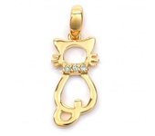 Les Trésors De Lily [L5303] - Colgante chapado en oro 'Chat Beauté' oro blanco - 20x7 mm oro