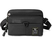 Bolsas de nailon, mochila tipo mensajero de viaje ligera, bolso de hombro deportivo a la moda para hombre, bolso coreano para estudiante para hombre negro
