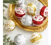 3 Unids 8 CM Adornos de Bolas de Navidad Inastillables con Cordón Bola Grande Árbol de Navidad Colgantes Colgantes Decoración Festiva 2024 Regalo de Año Nuevo B