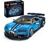 MOULD KING 10111 Bloque de construcción de coche técnico El MOC Blue Sport Racing Car Model Set de ensamblaje de ladrillos Juguetes para niños Regalo de Navidad 10111