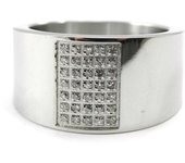 Anillo de acero blanco 'Diosa' 52