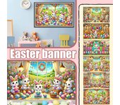 Fondo de Pascua con pancarta de Pascua, diseño de pancarta navideña, fondo de escena One Size