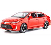 1:Coche modelo Toyota Corolla de 32 escalas, coche de juguete extraíble de aleación de zinc con sonido y luz para niños, niños y niñas 1/32-15.5x7x4.5cm rojo