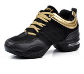Zapatos de baile con suela exterior blanda, zapatillas de deporte para mujer, zapatos de práctica, zapatos de danza moderna, zapatillas de Jazz 4 negro/rojo