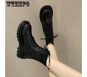 Botas de Mujer Otoño e Invierno Estilo Británico Botas Blancas de Punto Salvaje Botas Cortas de Fondo Grueso Mujeres 40 beige