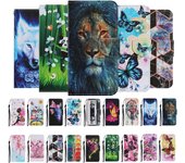 Funda de cuero para Samsung Galaxy A12, A32, A42, A52, A72, A02s, S21 Plus, mariposa, Animal, libro pintado, soporte, funda de teléfono de cuero con tapa For A02S