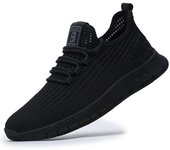Zapatos casuales transpirables de malla hueca tejida con mosca cómodos y de moda de verano para hombres 44 negro