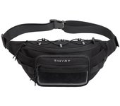 Riñonera para hombre, estilo bandolera para exteriores, estilo moderno, resistente al desgaste y sencilla. negro