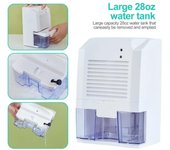 Pequeño deshumidificador doméstico secador portátil silencioso rápido previene el olor moho bacterias unidad humedad un botón dormitorio USB directo blanco