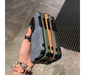 Funda de piel retro marrón para iPhone 11/12/13/14 y 15/16 Pro Max Apple 15promax gris oscuro