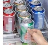 Caja de almacenamiento, caja de almacenamiento de latas de refresco de plástico transparente de 4 rejillas, contenedores organizadores portátiles para latas de refresco, para encimeras de cocina, gabinetes y refrigeradores