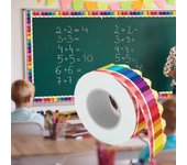 Bordes de tablón de anuncios de lápiz, patrones de lápiz coloridos, bordes de pizarra para pizarra blanca, decoración de aula escolar